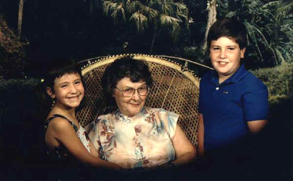 Vivian with grandchildren